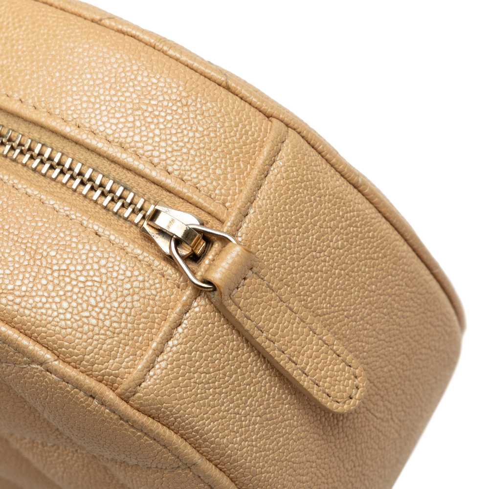 Tan Chanel CC Quilted Caviar Round Crossbody - image 8