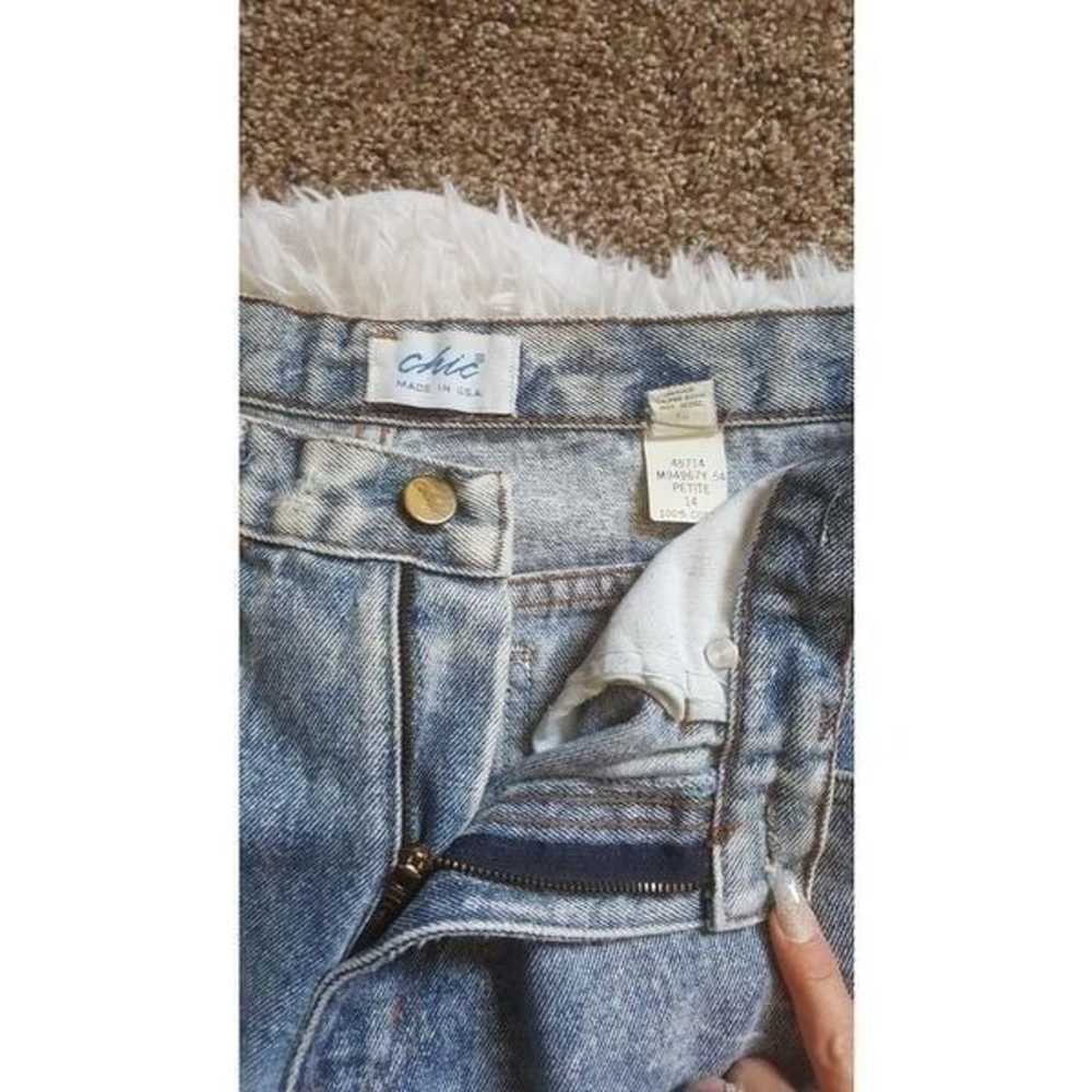 Chic Vintage Hi Rise Acid Wash Mom Jeans Size 14 … - image 2