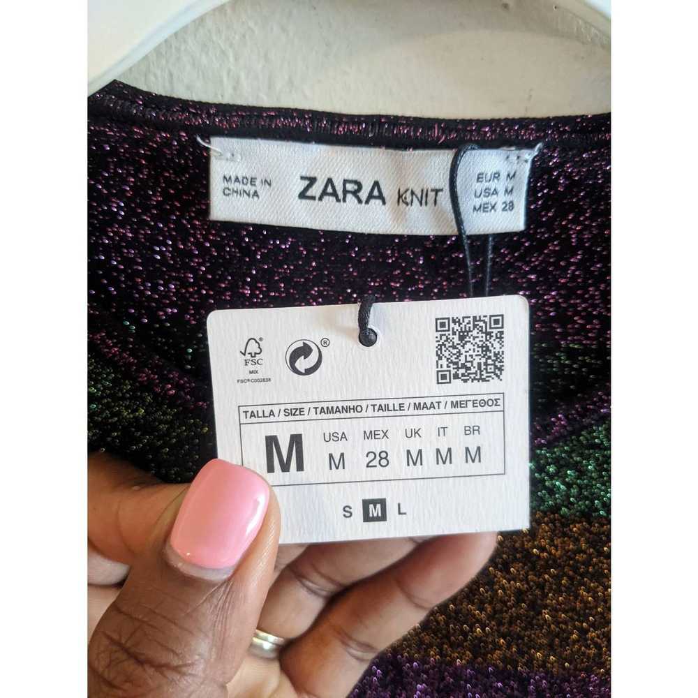 Zara NWT Zara Womens Multi-Color Metallic Striped… - image 5