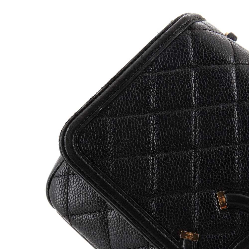CHANEL Filigree Flap Bag Quilted Caviar Medium - image 6
