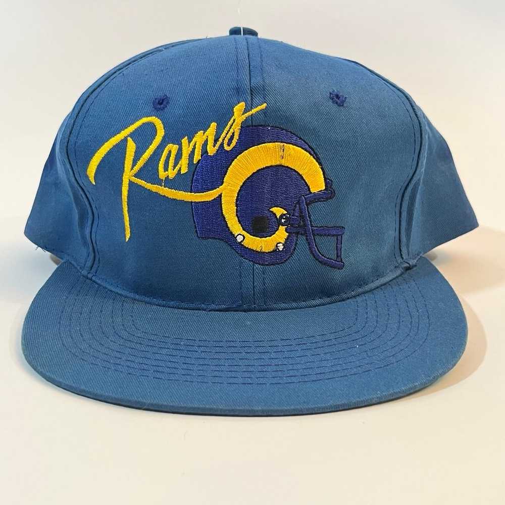 Vintage 80s St Louis Rams Snap Back Hat - image 1