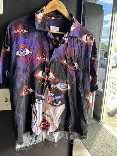 Rhude Rhude purple eyes button-up shirt