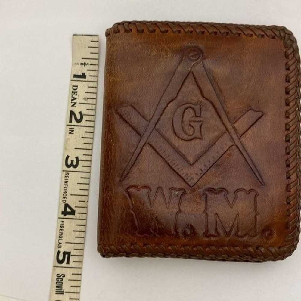 W.M. Vintage Men's Brown Hand-Tooled Freemasonry … - image 7