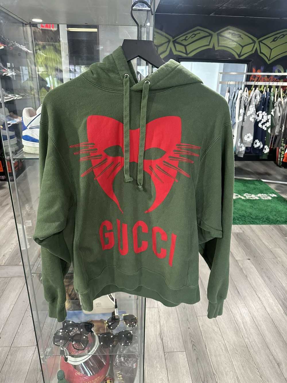 Gucci Gucci Mask Hoodie Olive - image 1