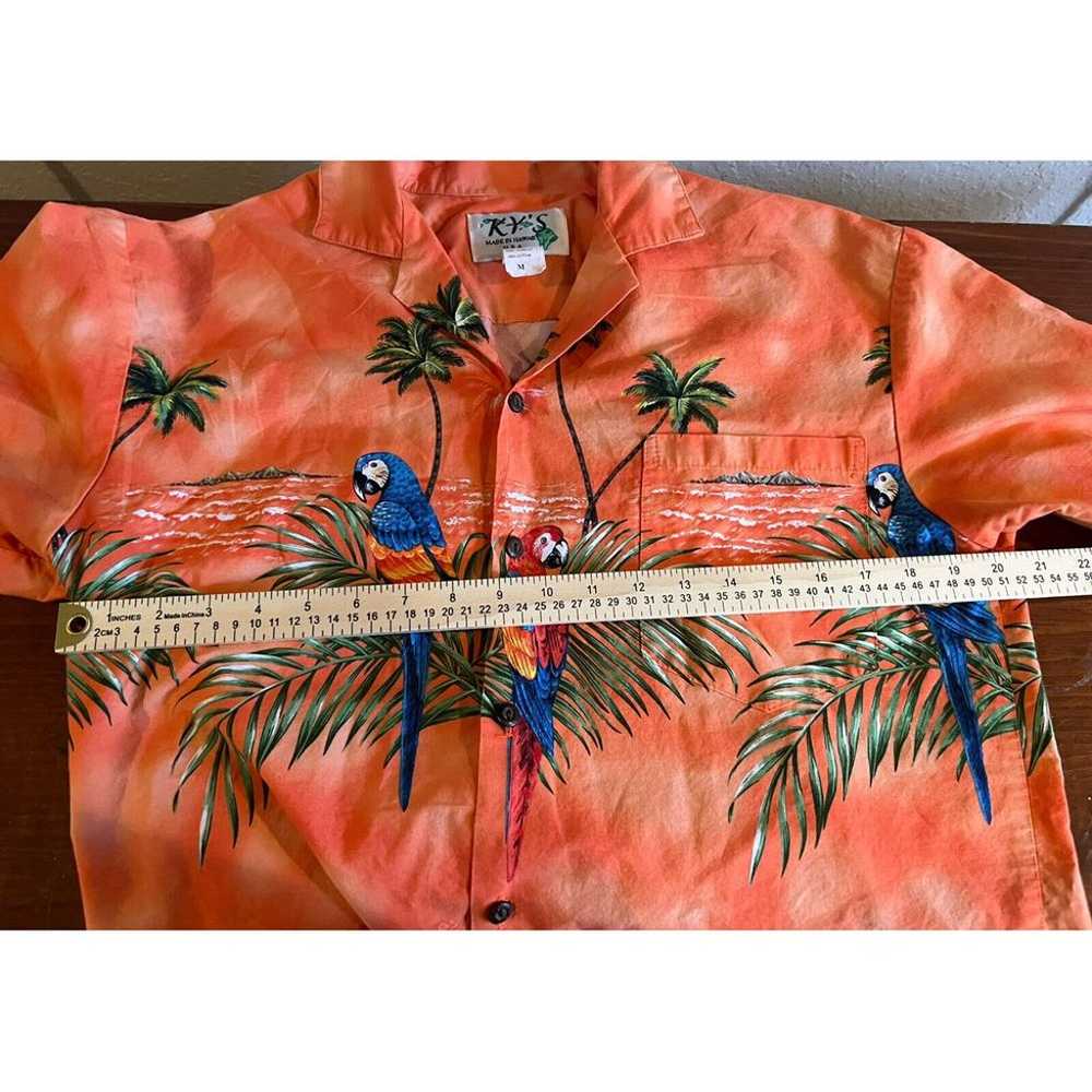 Vintage KY'S Parrots AOP Mens Hawaiian Shirt Size… - image 5