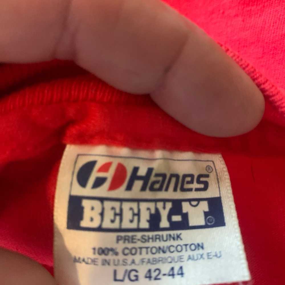 Vintage Hanes beefy-T long sleeve single stitch r… - image 2