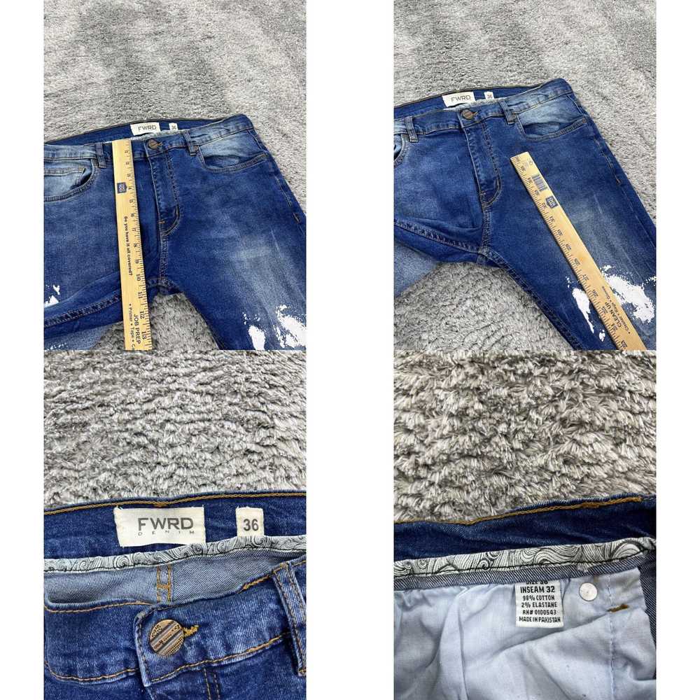 Vintage FWRD Denim Jeans Mens 36x32 Skinny Fit Di… - image 4