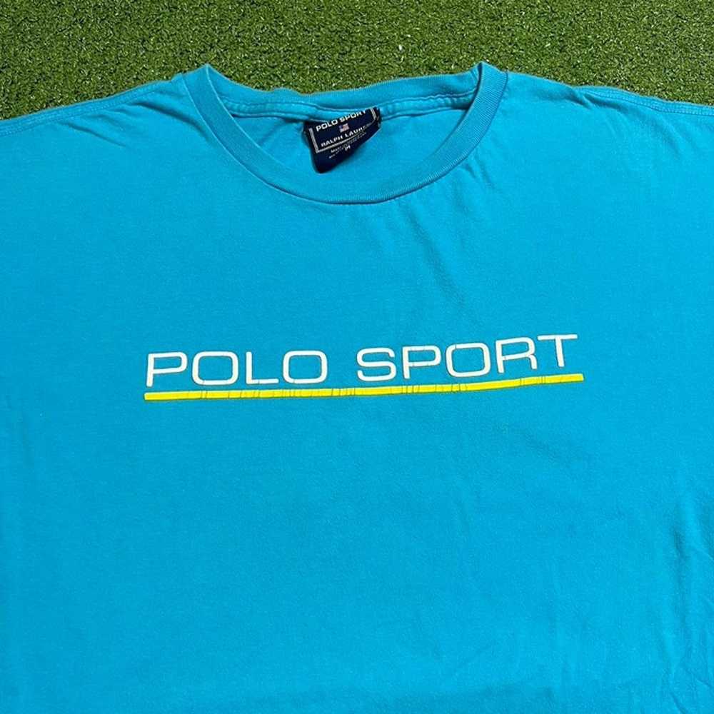 vintage polo sport ralph lauren blue spell out sh… - image 2
