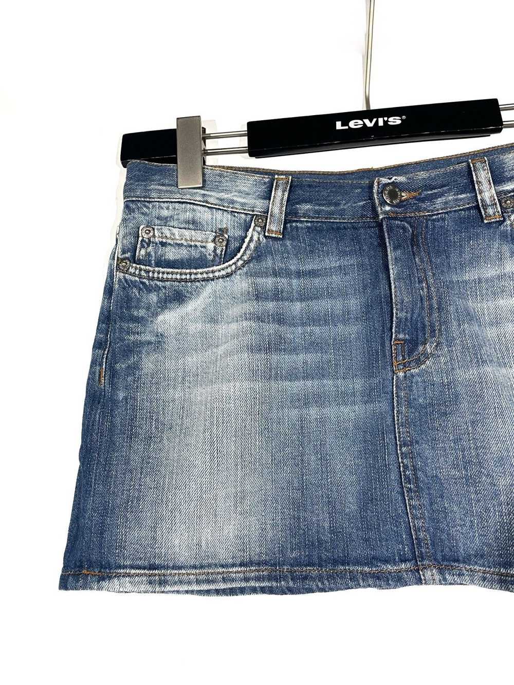 Prada Prada Denim Mini Skirt 90s Distressed Jeans… - image 3