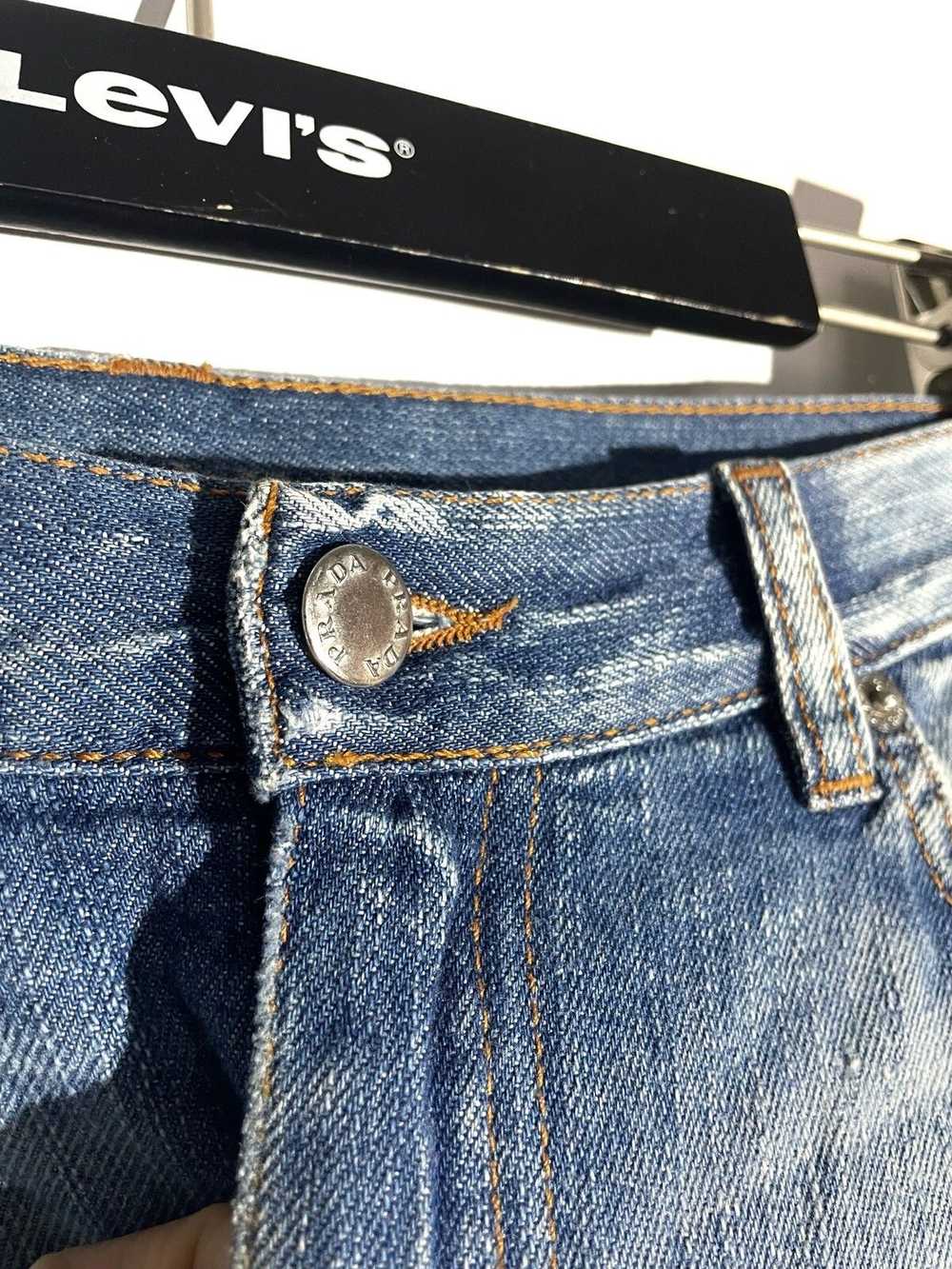 Prada Prada Denim Mini Skirt 90s Distressed Jeans… - image 4