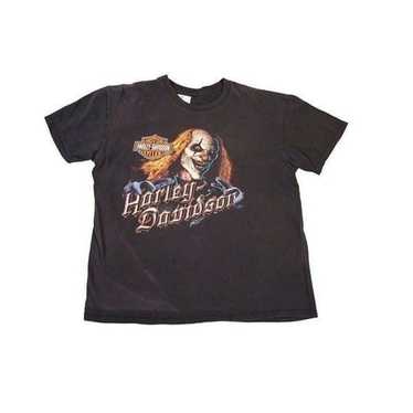 Vintage 90s Harley Davidson Clown Tee Shirt Black 