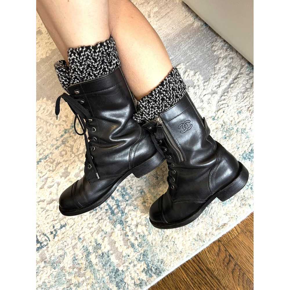 Chanel Leather biker boots - image 2