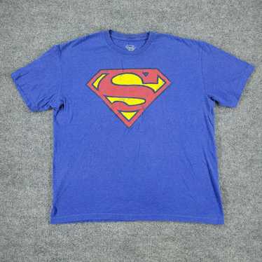 Vintage Superman Shirt Men's XL Blue DC Comics Lo… - image 1