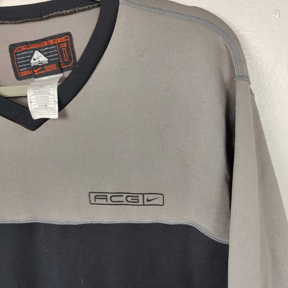 Vintage Nike ACG Sweatshirt Mens Large Gray Black… - image 2