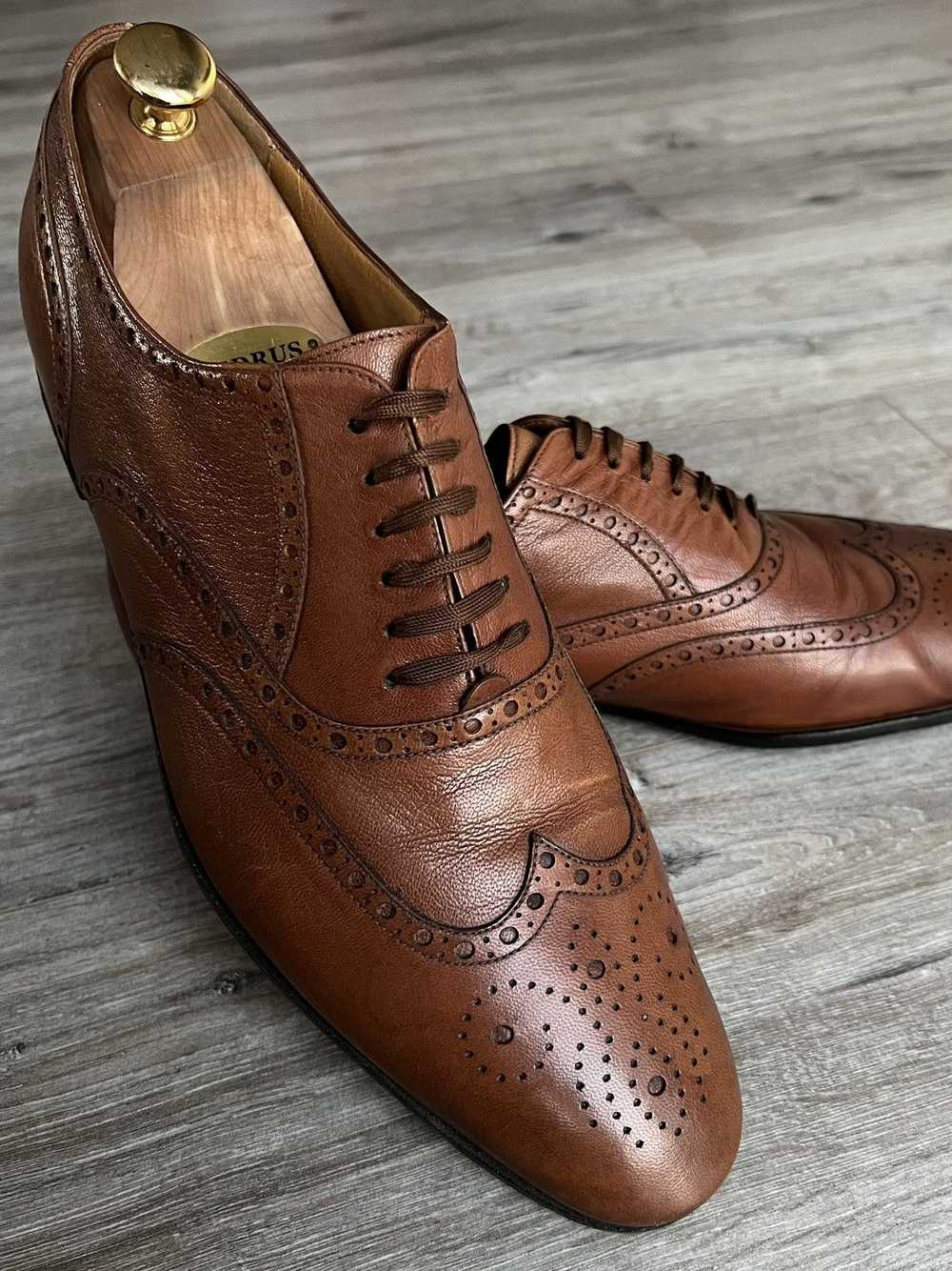 Gucci × Tom Ford GUCCI Shoes Leather Brown Oxford… - image 1