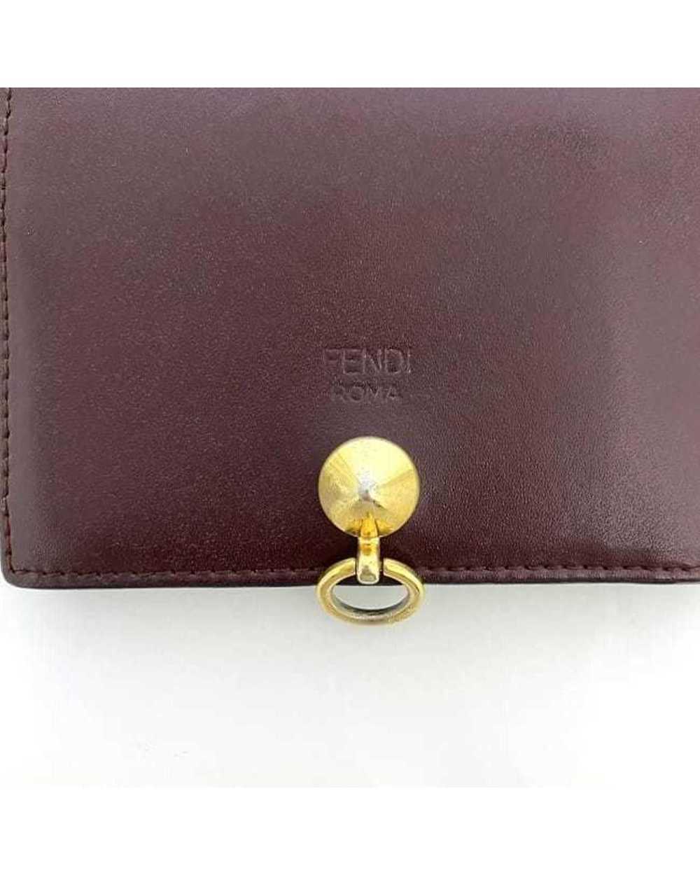 Fendi Burgundy Leather Compact Wallet - image 5