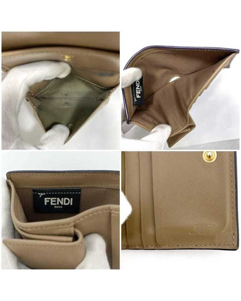 Fendi Burgundy Leather Compact Wallet - image 9