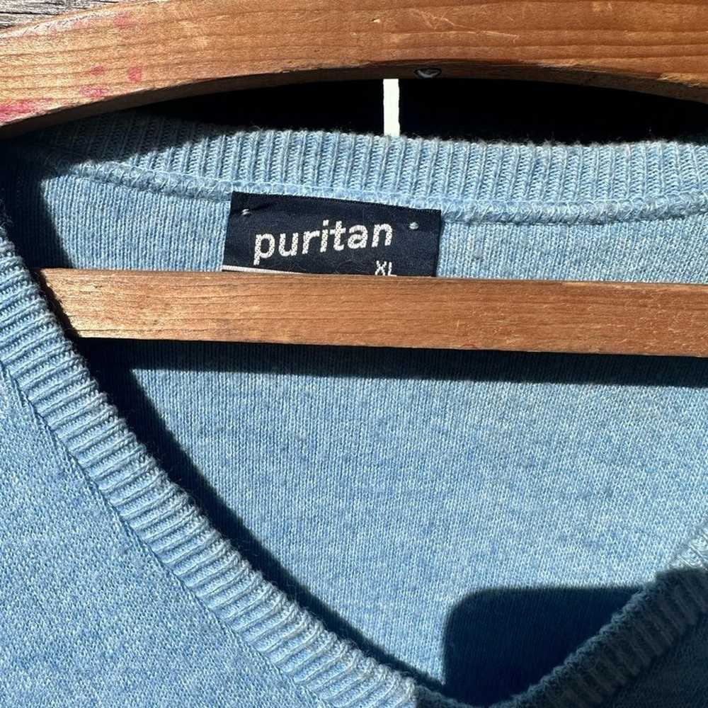 puritan • vintage baby blue sweater pullover v-ne… - image 2