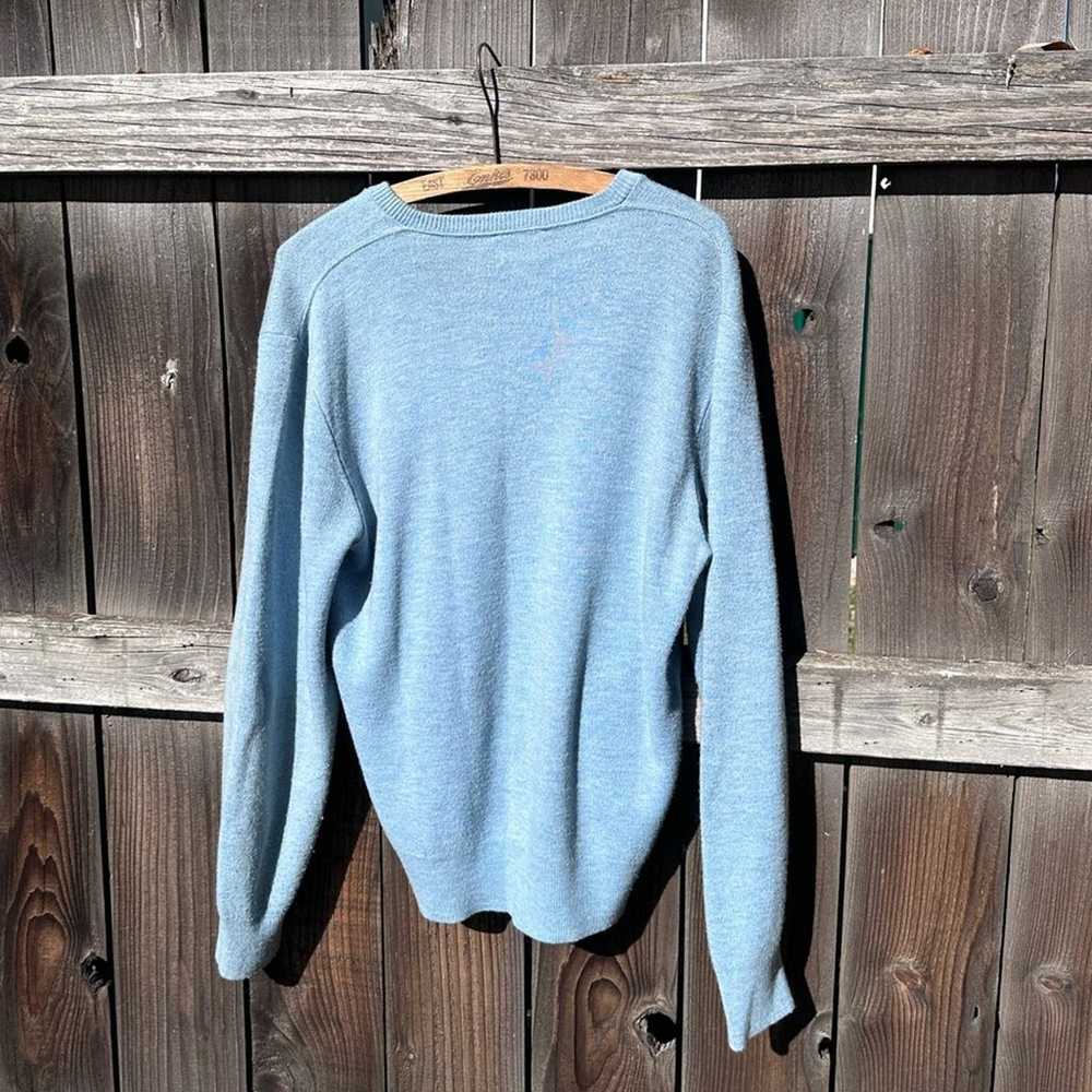puritan • vintage baby blue sweater pullover v-ne… - image 4