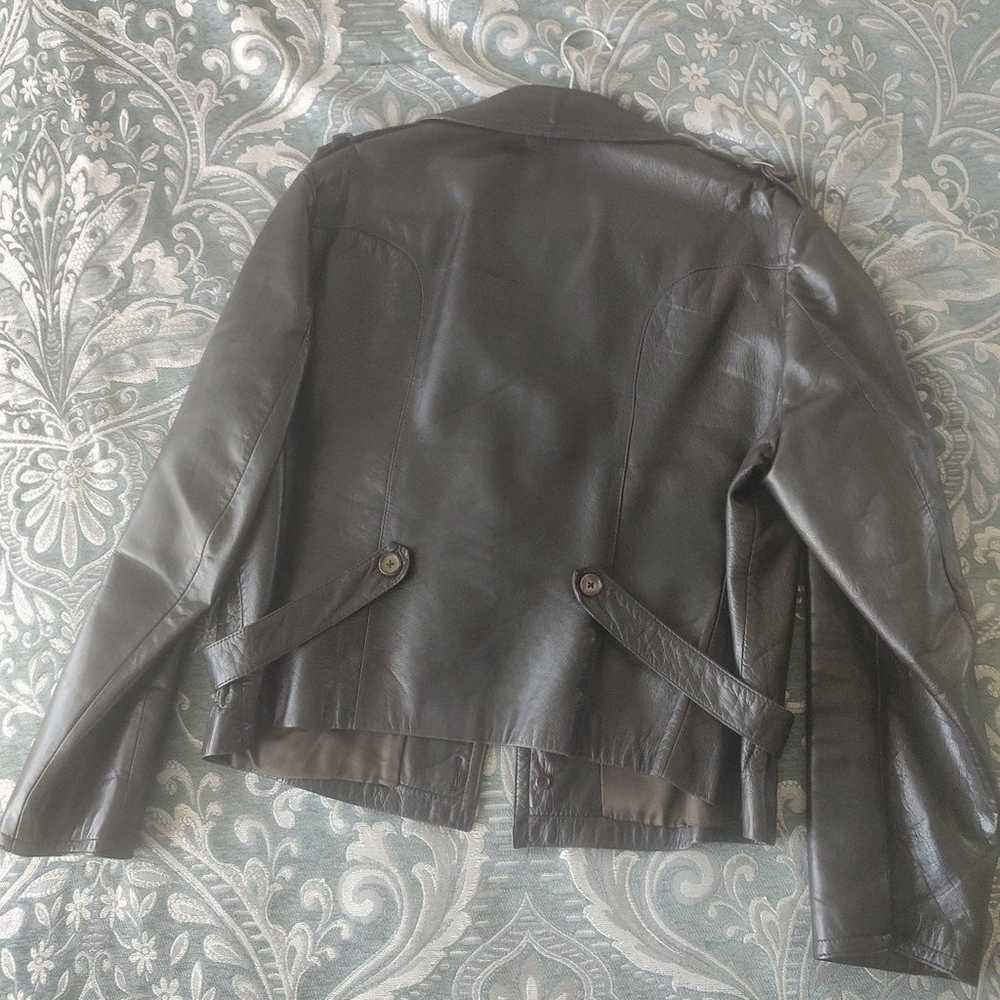 Vintage Leather Men's Biker Jacket Size 42 - image 2