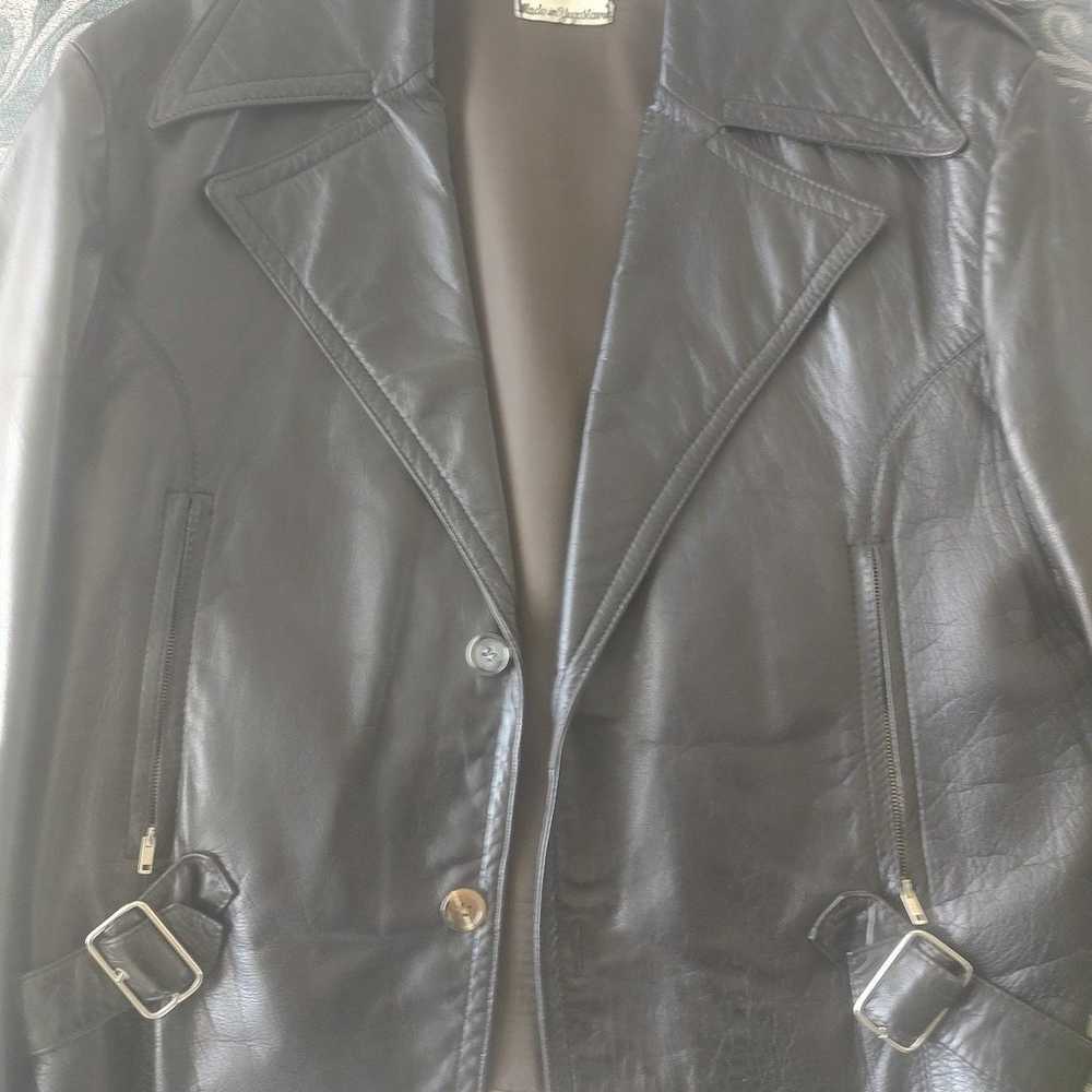 Vintage Leather Men's Biker Jacket Size 42 - image 4