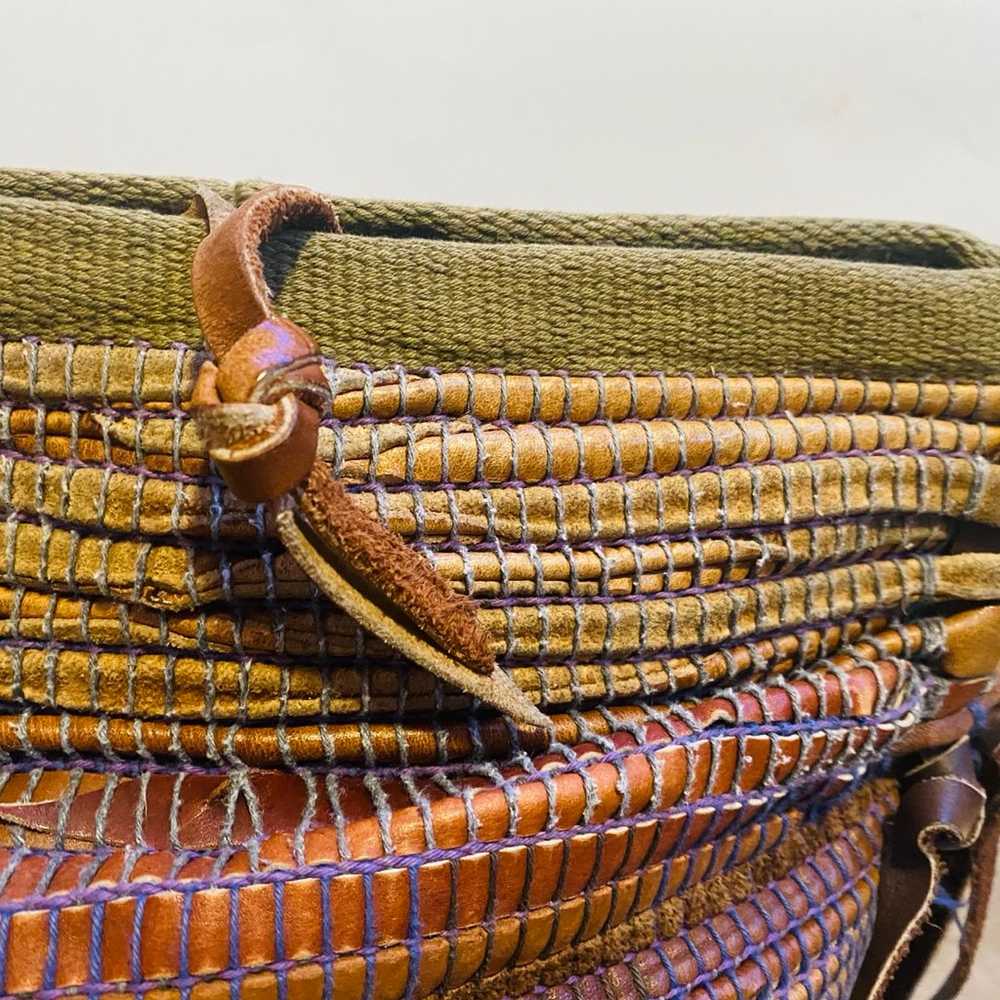Vintage C.Mills woven leather boho crossbody buck… - image 4