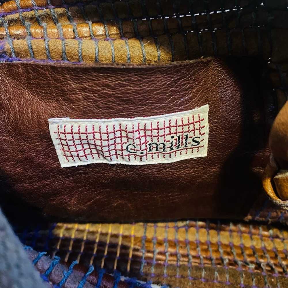 Vintage C.Mills woven leather boho crossbody buck… - image 8