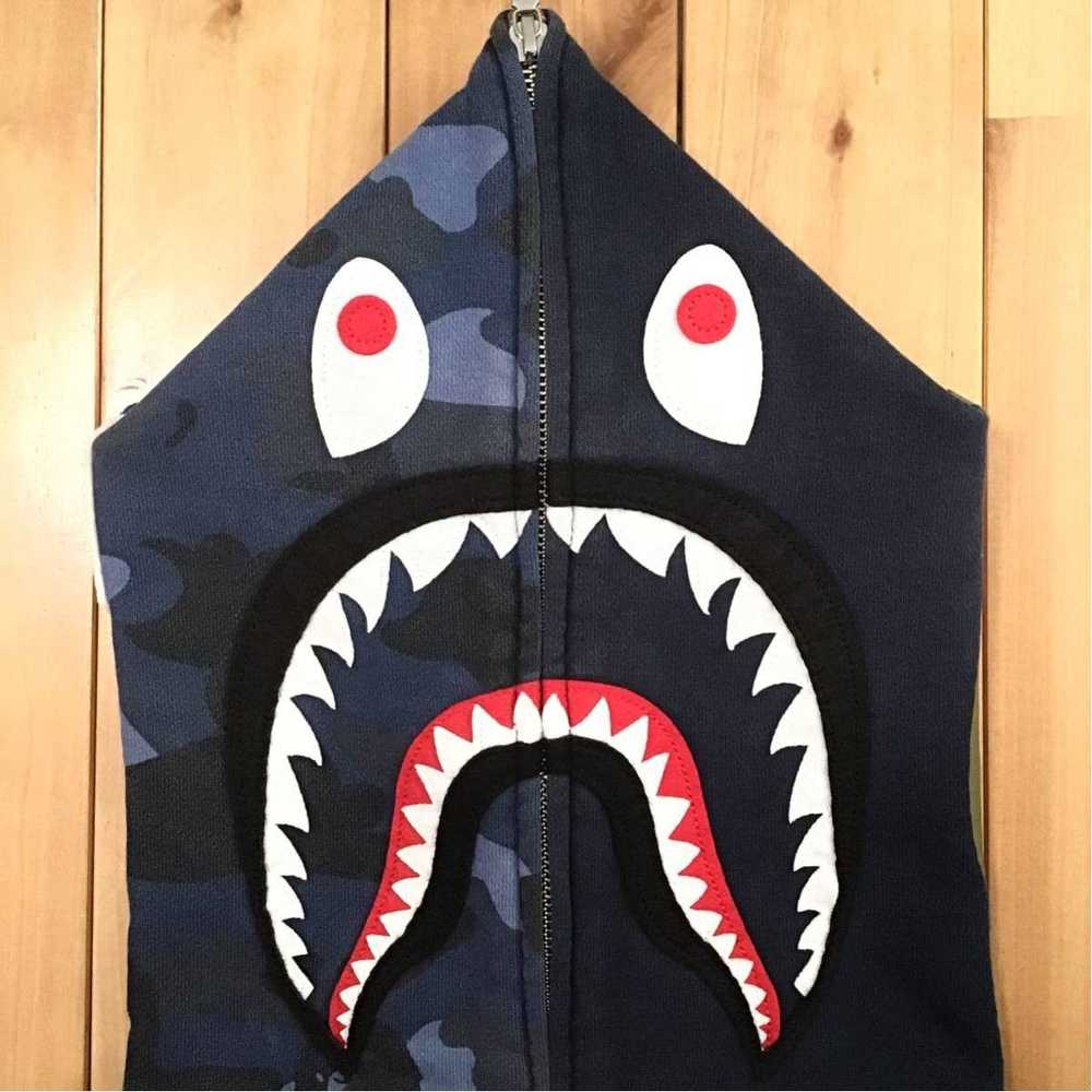 Bape BAPE Navy × Blue camo Shark full zip hoodie … - image 3