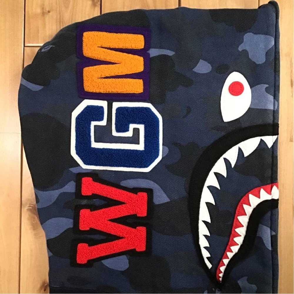 Bape BAPE Navy × Blue camo Shark full zip hoodie … - image 4