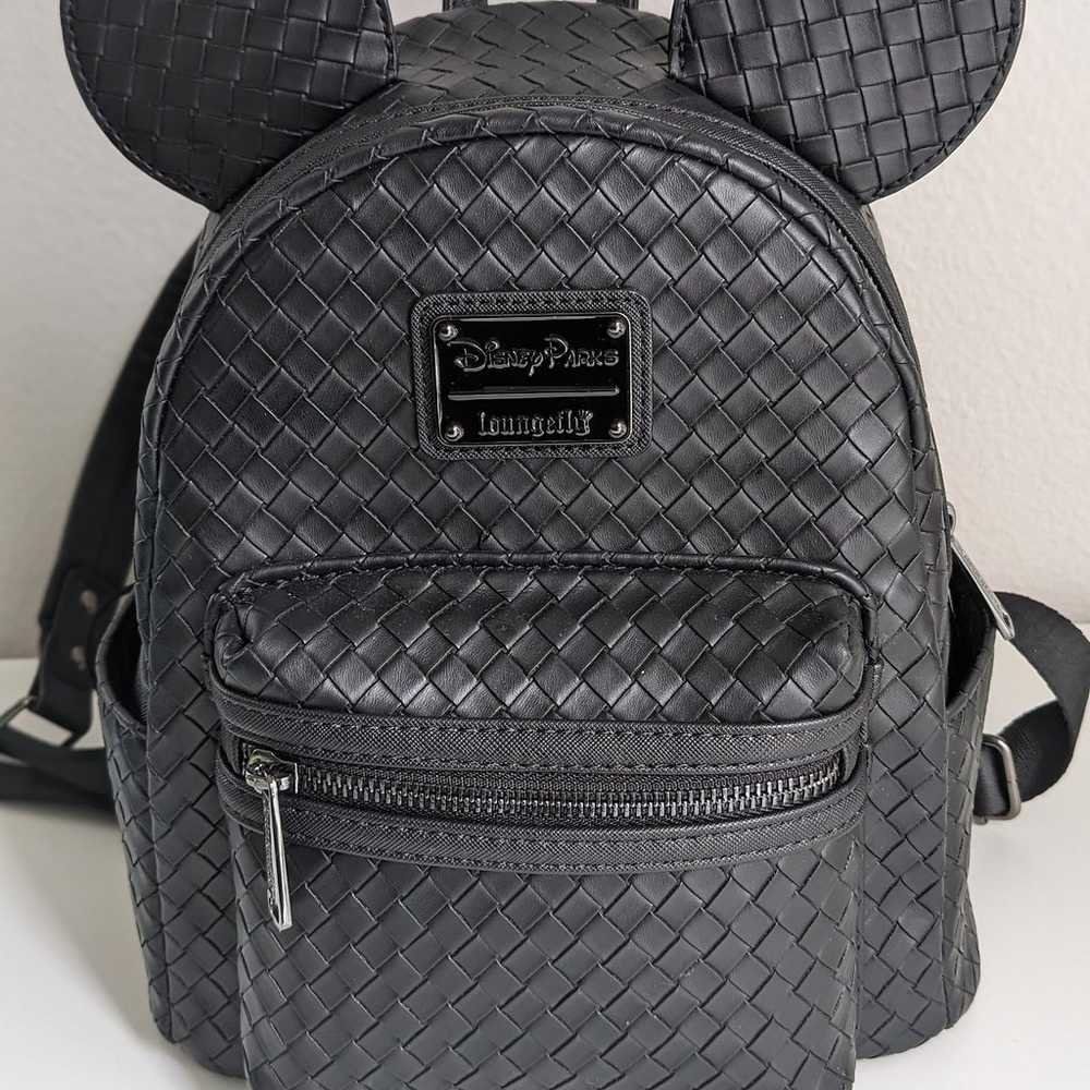 Black Woven Loungefly Mini Backpack - image 1