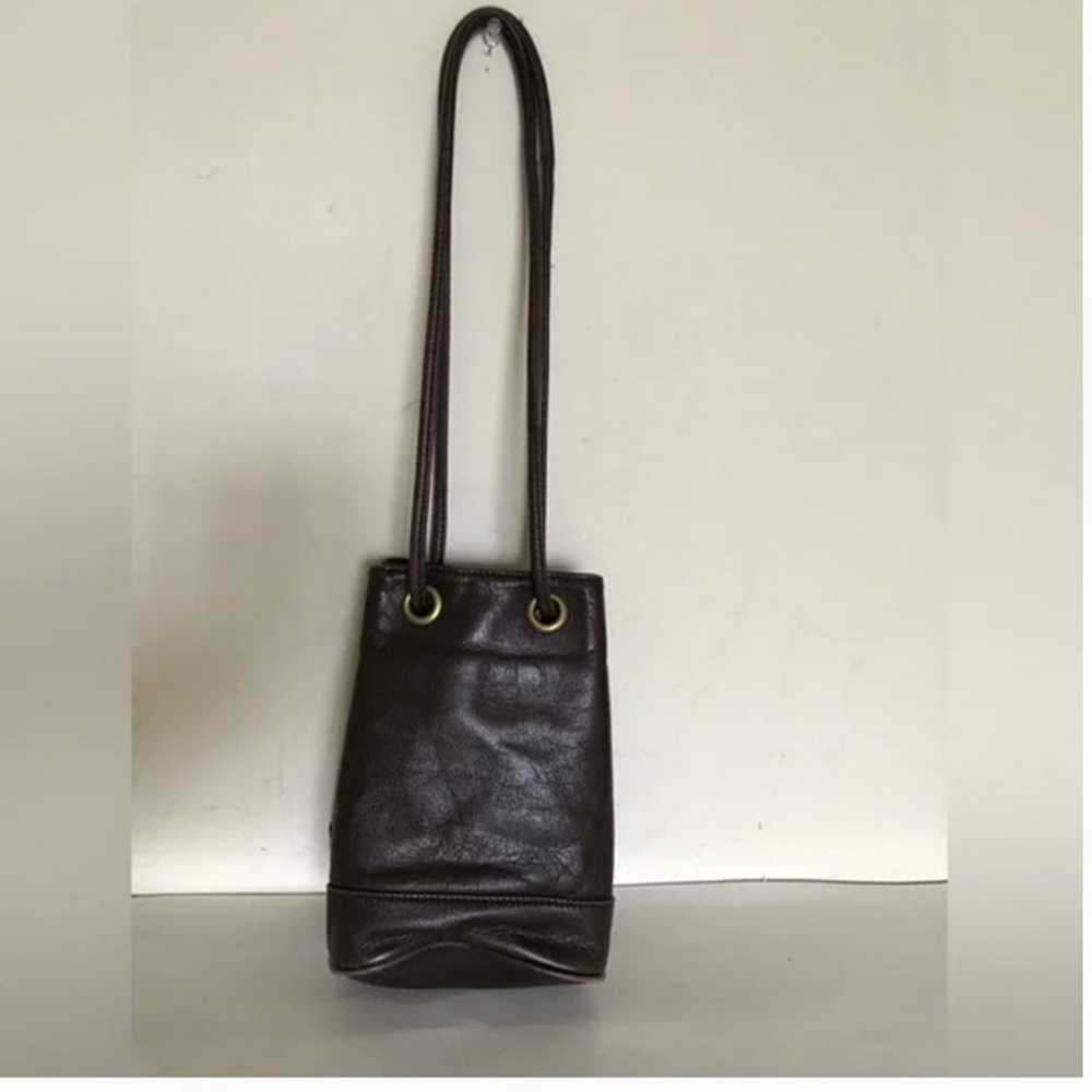 DKNY vintage leather bucket brown shoulder or cro… - image 2
