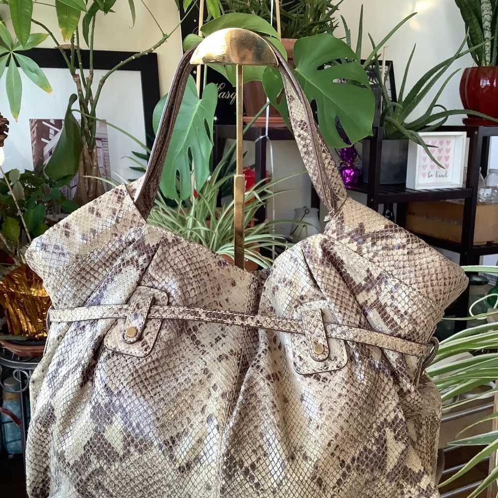 Michael Kors Acorn Snakeskin Leather Shoulder Bag - image 5