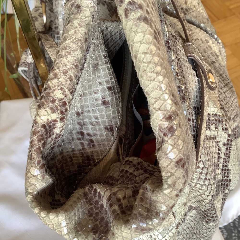 Michael Kors Acorn Snakeskin Leather Shoulder Bag - image 7