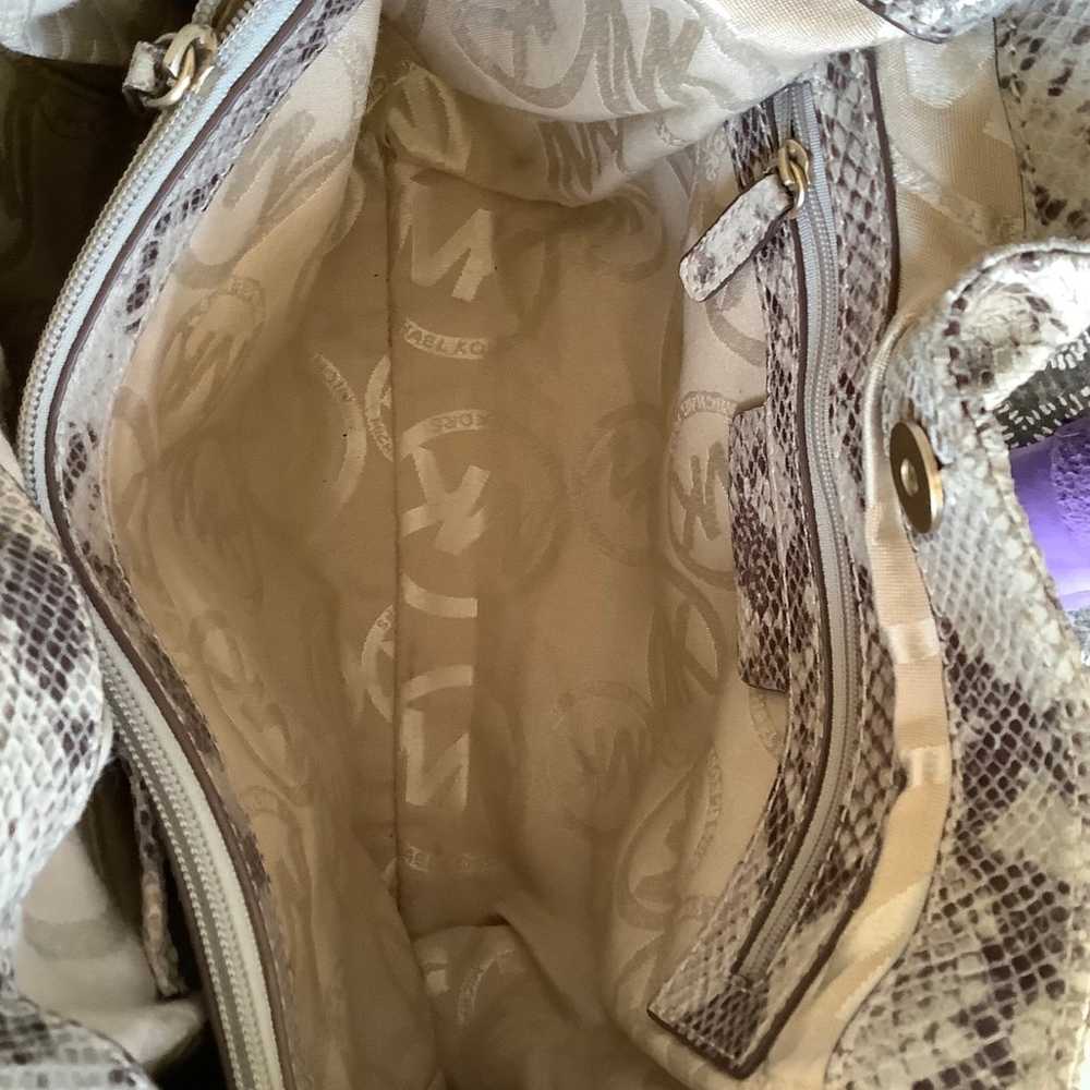 Michael Kors Acorn Snakeskin Leather Shoulder Bag - image 8