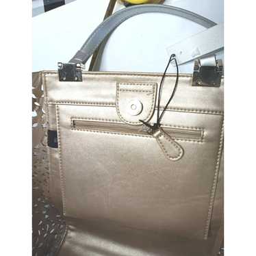 Kate Landry Lace Perforated Tote Metallic Silver N