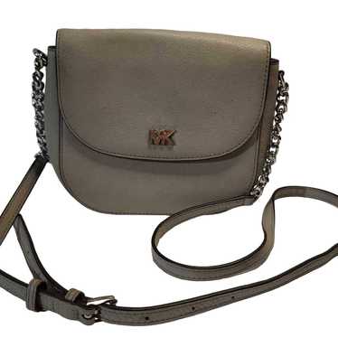 Michael Kors Womens Mott Crossbody Bag Gray Leath… - image 1