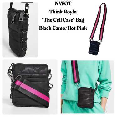 NWOT Think Rolyn The Cell Crossbody Black/Hot Pink - image 1