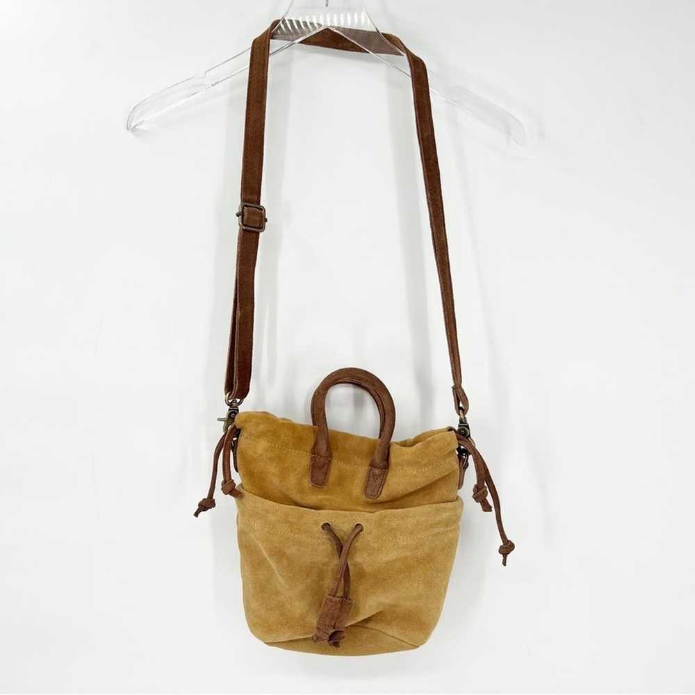 NEW Free People Scout Suede Bucket Bag Tan - image 2