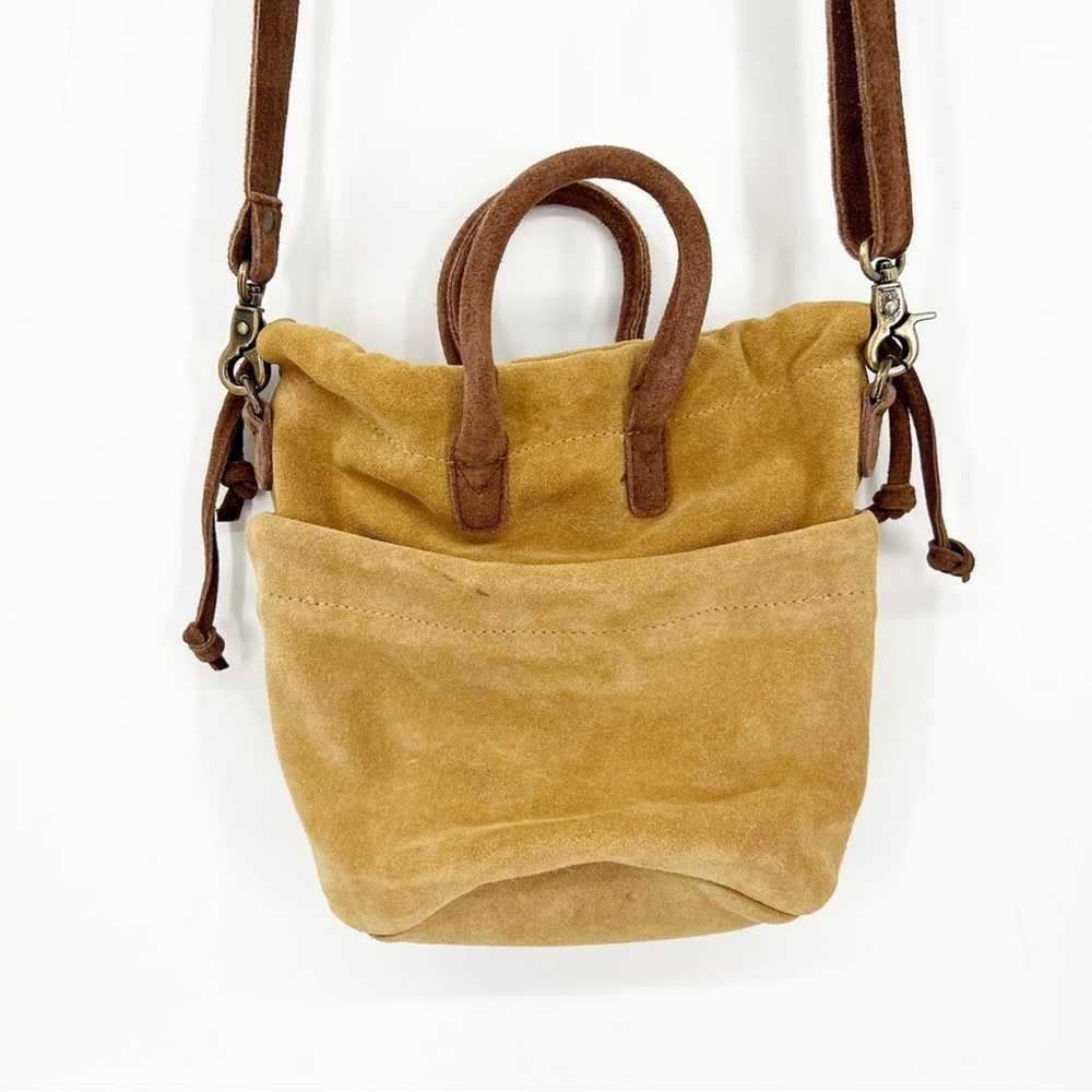 NEW Free People Scout Suede Bucket Bag Tan - image 4