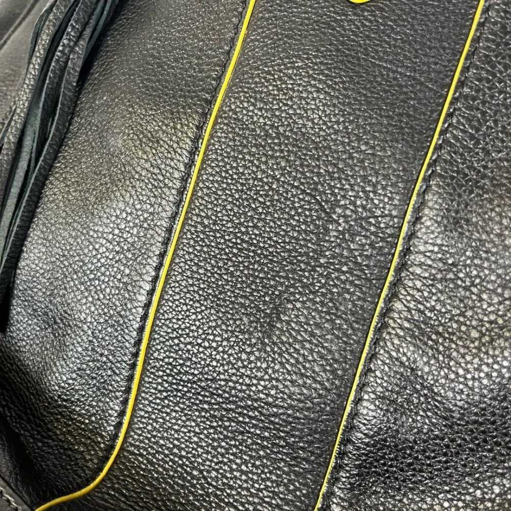 Aimee Kestenberg Black Pebbled Leather Yellow Tri… - image 10