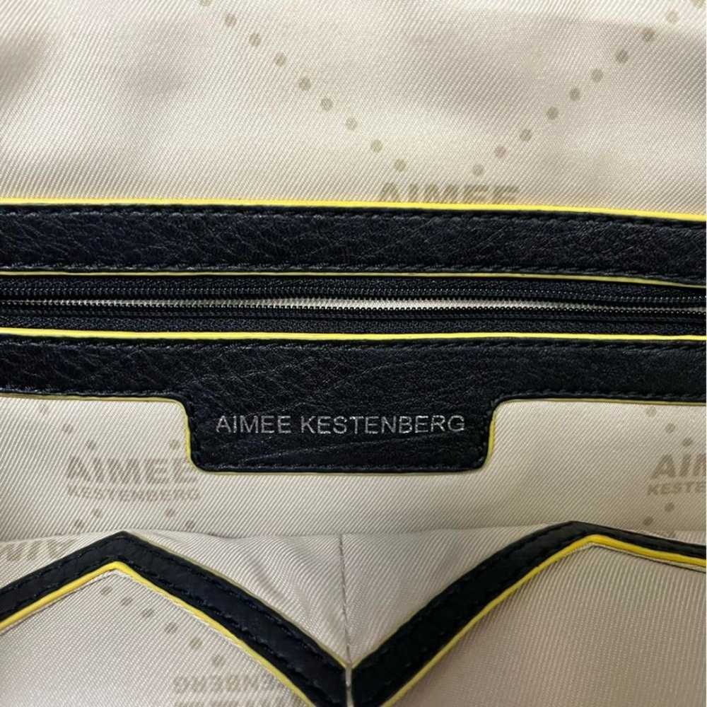 Aimee Kestenberg Black Pebbled Leather Yellow Tri… - image 4