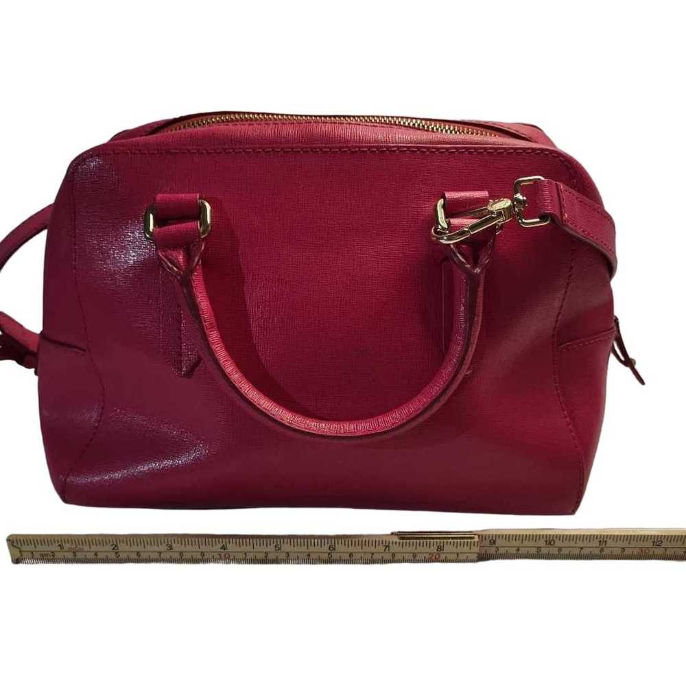 Furla Womens Elena Satchel Handbag Hot Pink Leath… - image 3