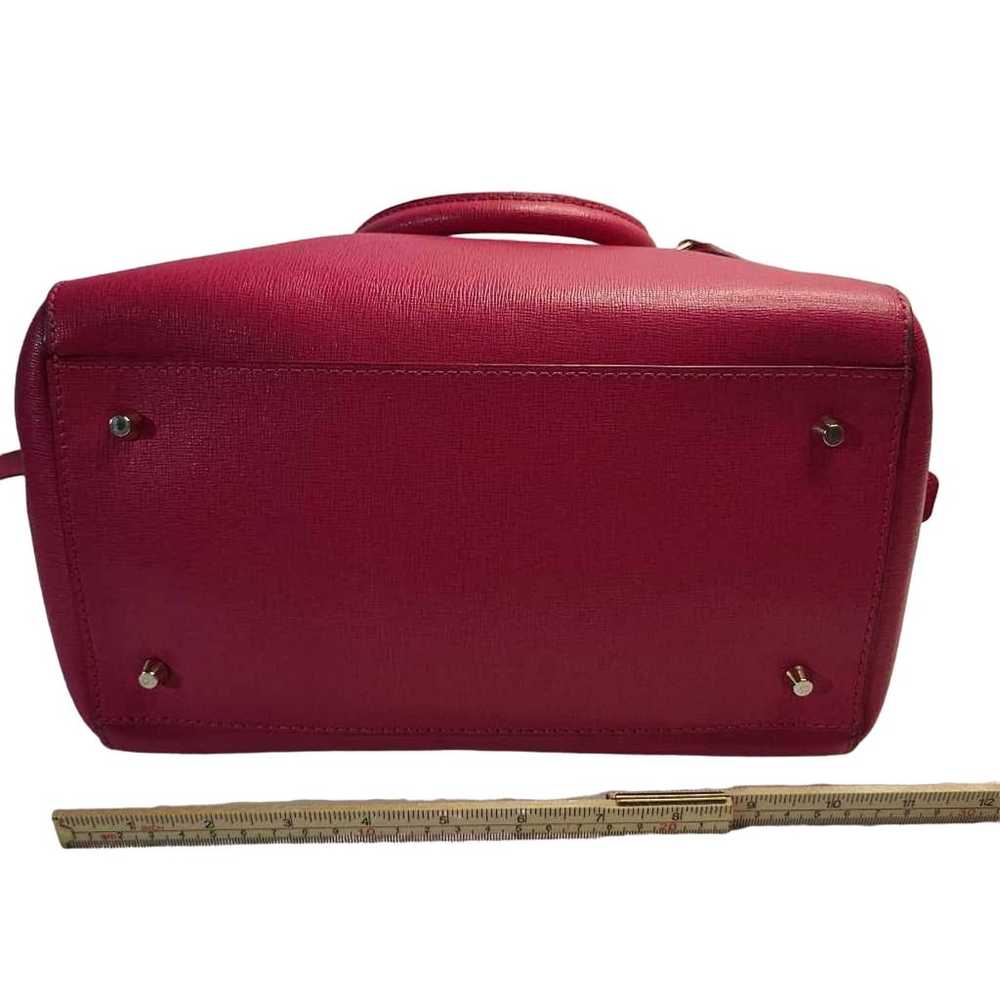 Furla Womens Elena Satchel Handbag Hot Pink Leath… - image 4