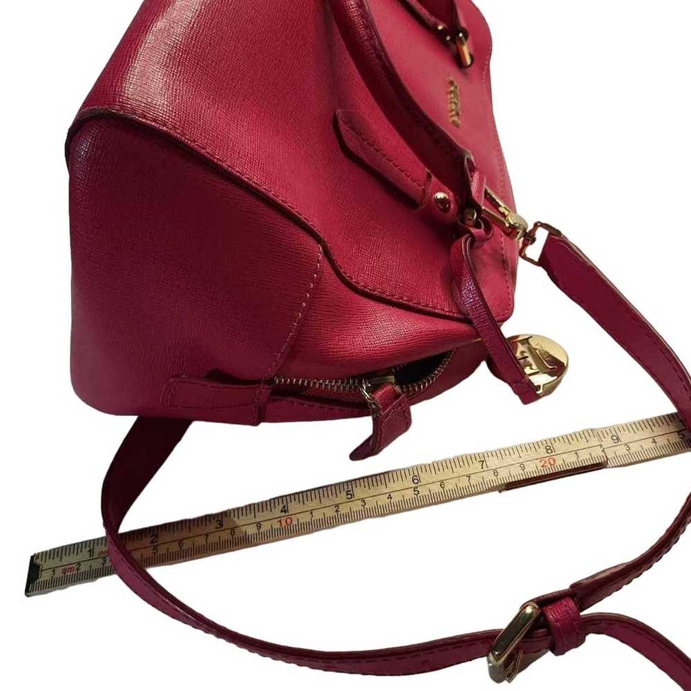 Furla Womens Elena Satchel Handbag Hot Pink Leath… - image 6