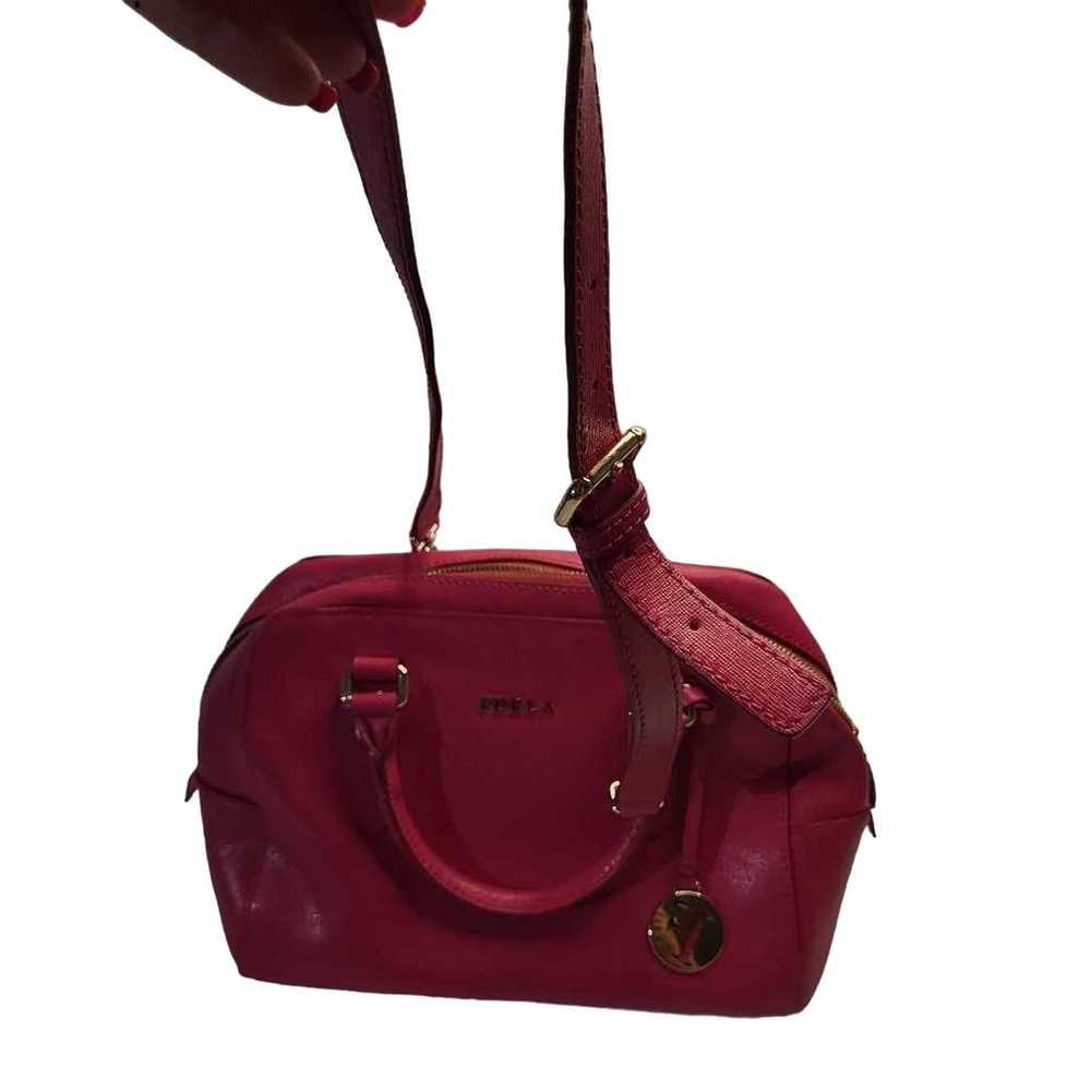 Furla Womens Elena Satchel Handbag Hot Pink Leath… - image 9