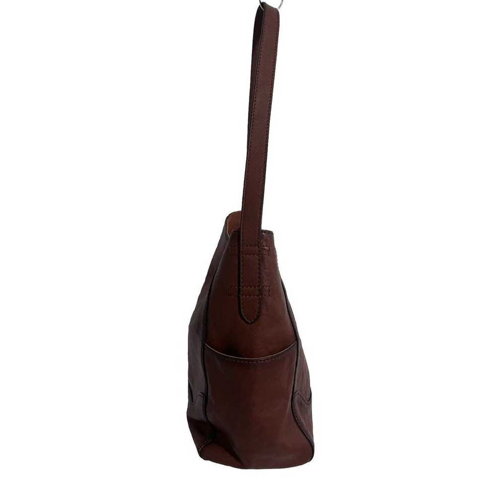 Frye Side Pockets Cognac Brown Leather Hobo Shoul… - image 5