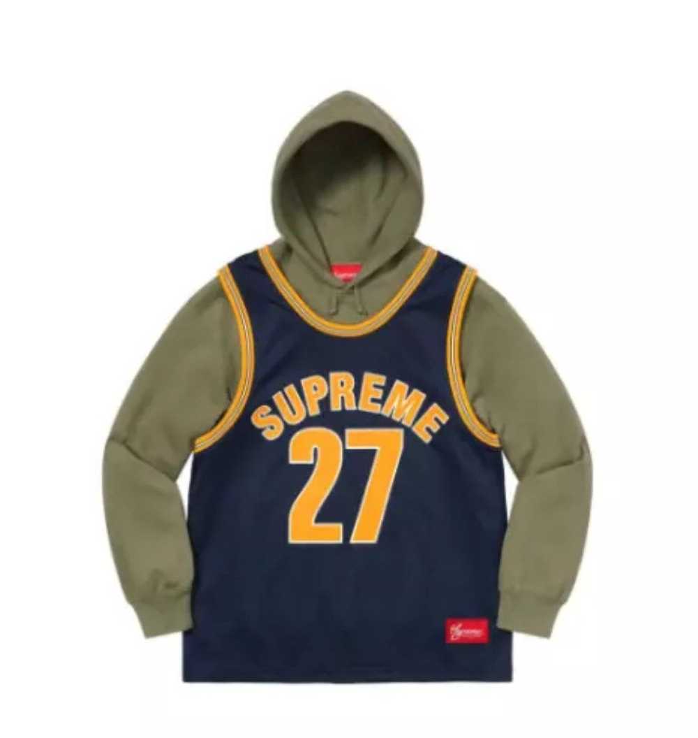NBA × Supreme Supreme Basketball Jersey Hoodie Li… - image 1