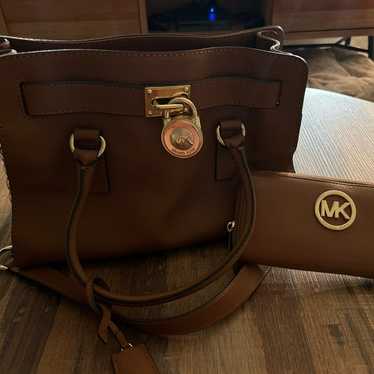 Michael Kors purse and wallet set Brown and Gold