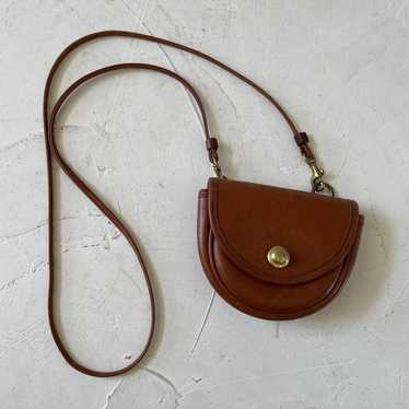 Vintage Coach Belt Bag British Tan Leather Mini F… - image 1