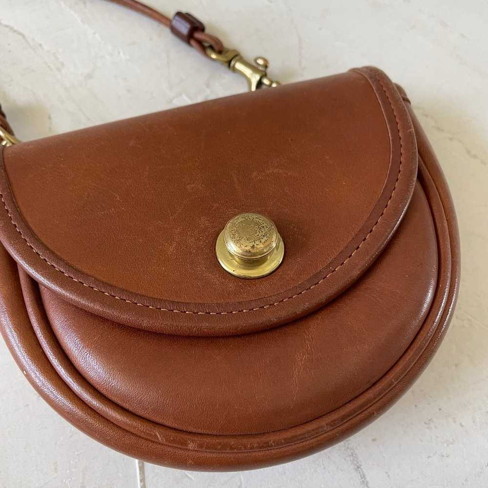 Vintage Coach Belt Bag British Tan Leather Mini F… - image 2